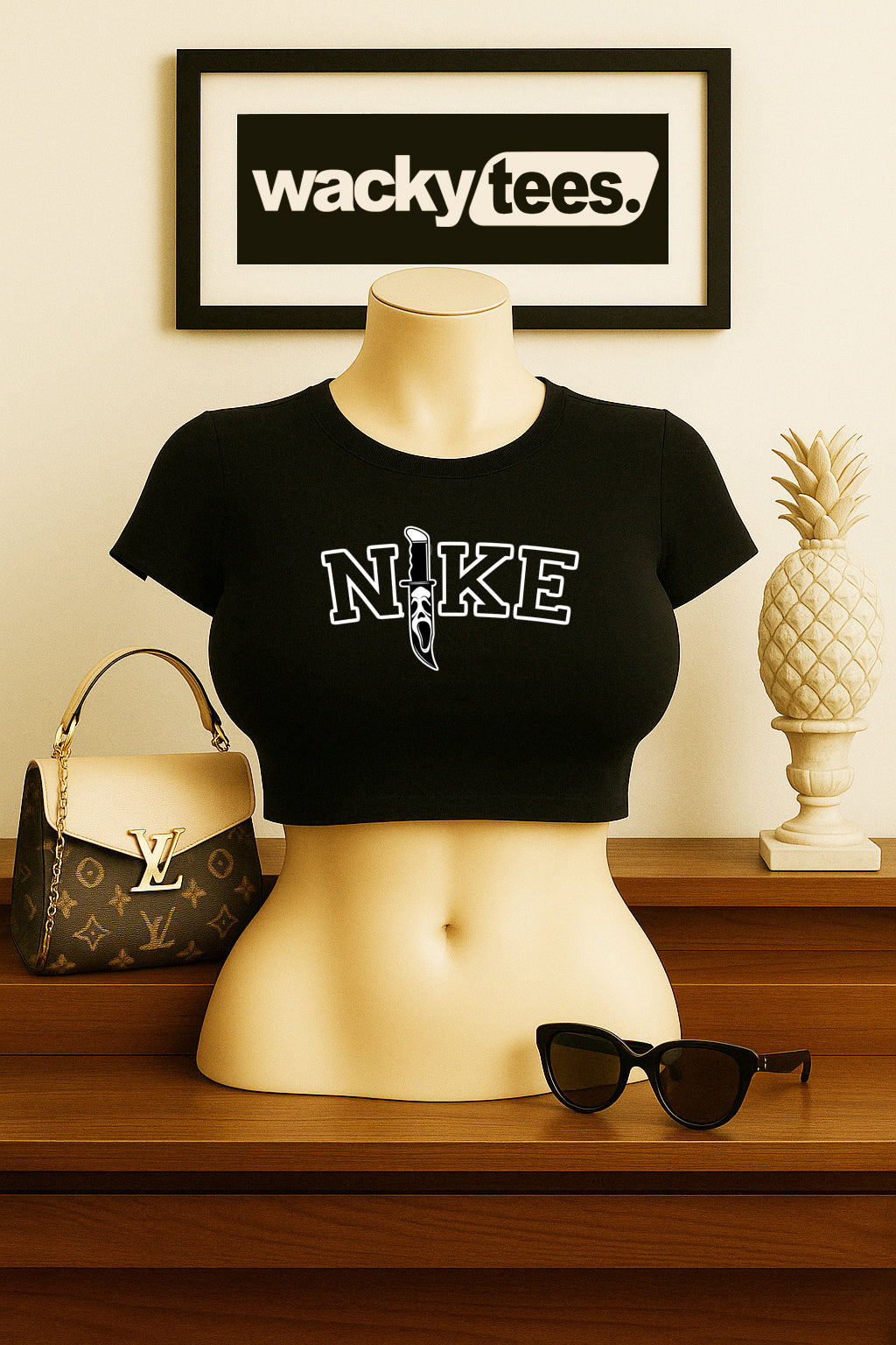 N!KE Ghostface Knife Scream Horror Terror Halloween Graphic Tee Shirt