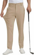 MoFiz Men's Golf Pants Stretch Slim Fit Lightweight Comfy Light Khaki Size 38
